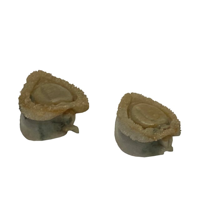 2010s Lot 2 Stone Carved Abalone Shape Display Art For Sale - Image 5 of 6