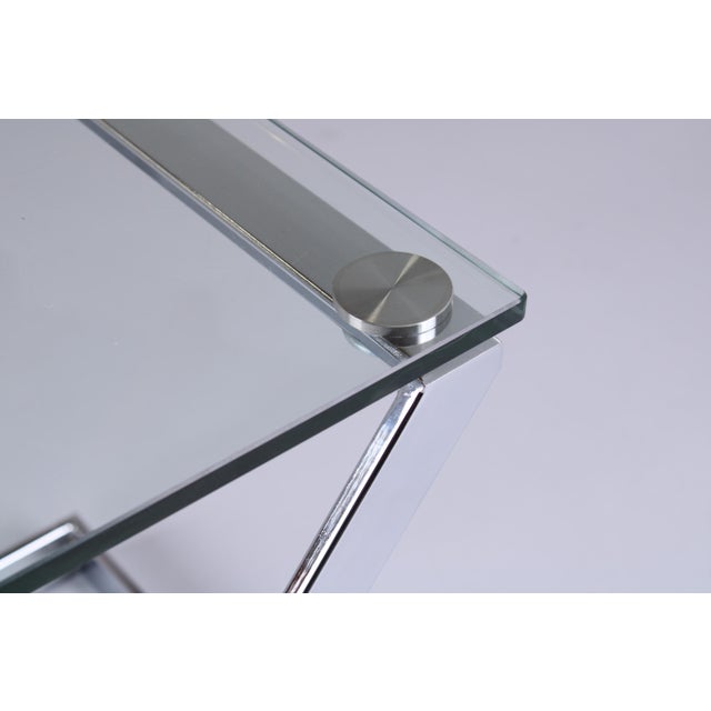 1980s Postmodern Cantilever Side Table in Chrome and Glass from Gebra, 1980s For Sale - Image 5 of 18