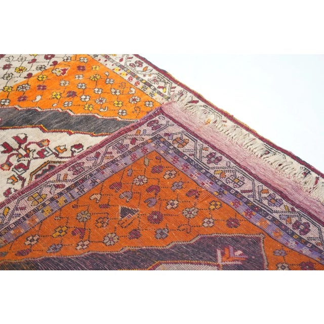 Black Vintage Tribal Wool Runner 3'6'' X 10'7'' For Sale - Image 8 of 10