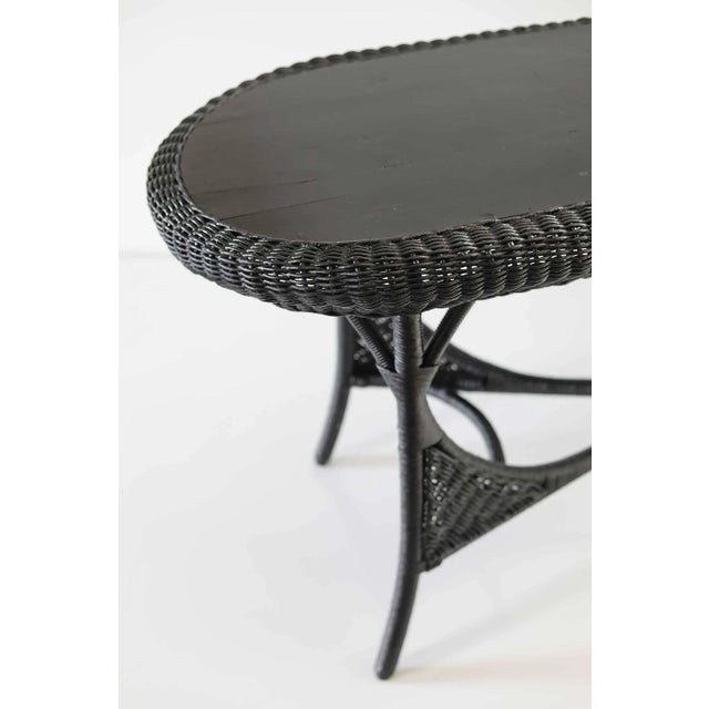 Mid 20th Century Painted Wicker Console Table For Sale - Image 5 of 6