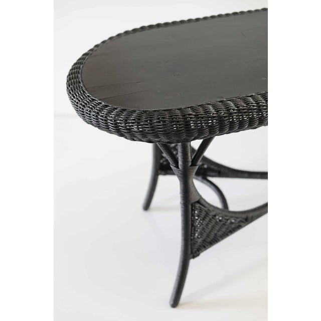 Mid 20th Century Vintage Console Table - Painted Wicker For Sale - Image 5 of 6