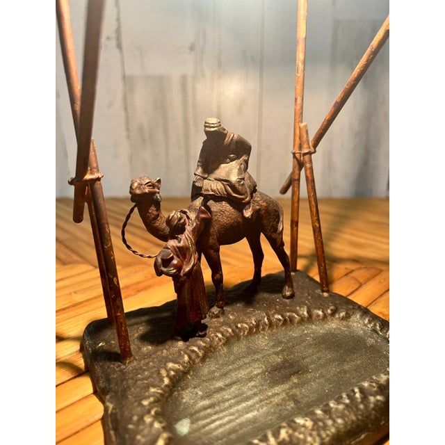 Austrian Cold Painted Bronze Lamp For Sale - Image 9 of 13