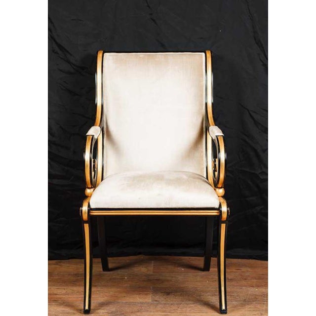 Empire French Armchair in Black Lacquer For Sale - Image 11 of 12