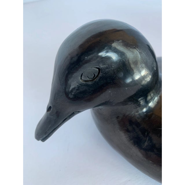 Vintage Oaxaca, Mexico Black Pottery Ducks, Artist Signed by Doña Rosa, Coyotepec- A Pair For Sale - Image 11 of 12