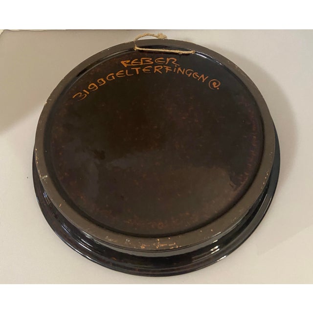 Mexican Folk Art Man Horse Dog Decorative Wall Plate, Signed For Sale - Image 3 of 10