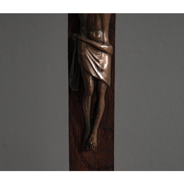 Brutalist Jesus Cross in Metal and Wood For Sale - Image 13 of 18