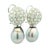 18k White Gold Diamond & Grey South Sea Pearl Drop Earrings, A Pair For Sale In Miami - Image 6 of 9