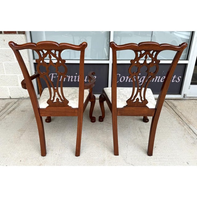 Set of 8 Hickory Chair Chippendale Dining Chairs For Sale In Raleigh - Image 6 of 17