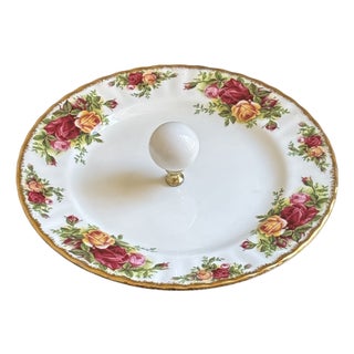 Vintage English Bone China Handled Serving Plate For Sale