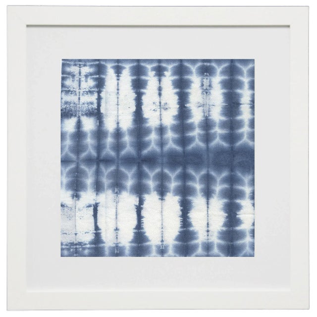 Art Print: Set Of 2 Shibori Indigo I & II Prints Matted In White Frame Dimensions: 25" x 25"