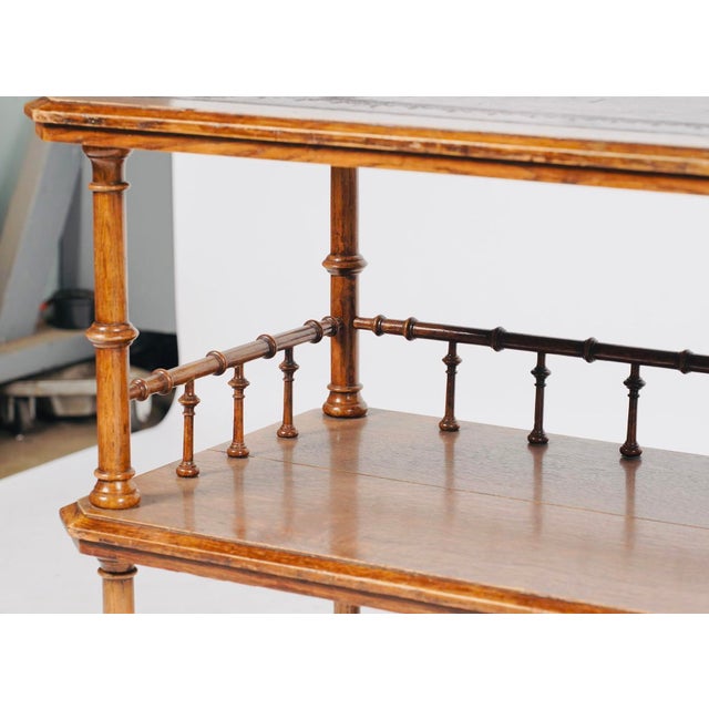 Late 20th Century Late 20th Century Judson Rothschild Aesthetic Movement Faux Bamboo Console Table With Leather Inset Top for the Rothschild Collection For Sale - Image 5 of 10