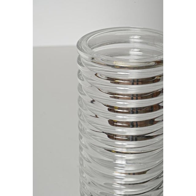 Glass Italian Large Onda Diamond Glass Vase attributed to Sergio Asti for Di Cambio, 1970s For Sale - Image 7 of 15
