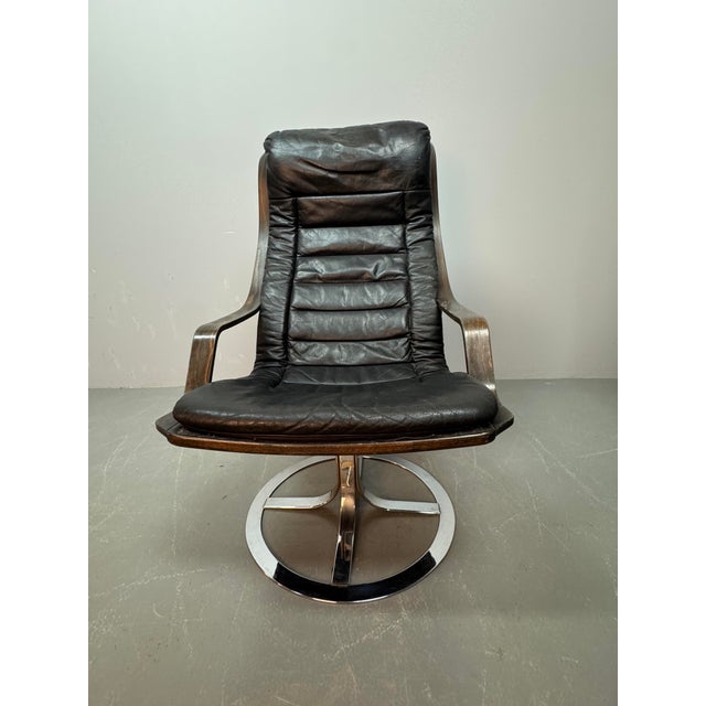 Mid-Century Design Göte Möbler T213 Swivel Chair, Sweden, 1970s For Sale - Image 4 of 14