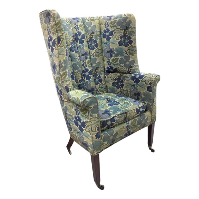 Early 20th Century English Wingback Chair in the Edwardian Tradition For Sale