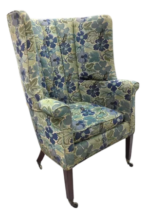 Early 20th Century English Wingback Chair in the Edwardian Tradition