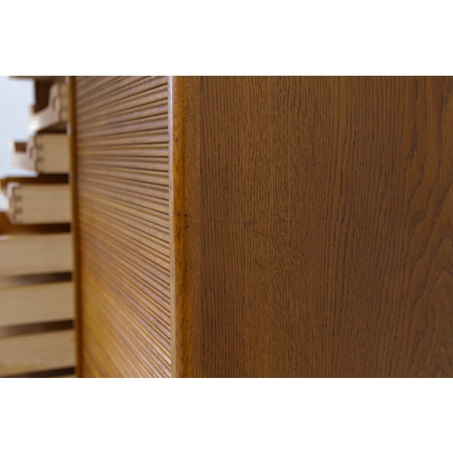 Danish Art Deco Oak Double Tambour Archive Cabinet, 1930s. For Sale - Image 15 of 18