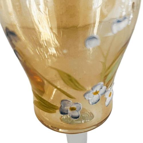 Antique Art Deco Bohemian Amber Glass Decanter Set, 1920s, Set of 7 For Sale - Image 11 of 13