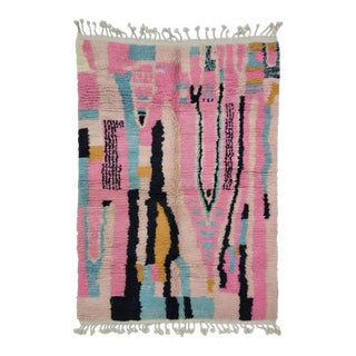 Bold Abstract Berber Wool Rug - 9.9 X 6.8 Ft For Sale