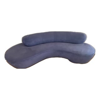 1990s Vladimir Kagan for Directional Serpentine Cloud Couch in Lavender For Sale
