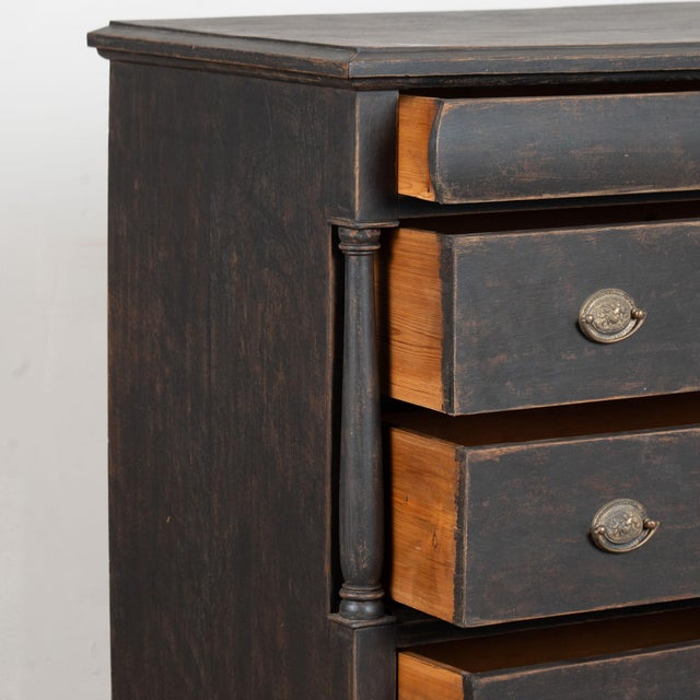 Black 19th Century Large Black Chest of Five Drawers From Denmark For Sale - Image 8 of 18
