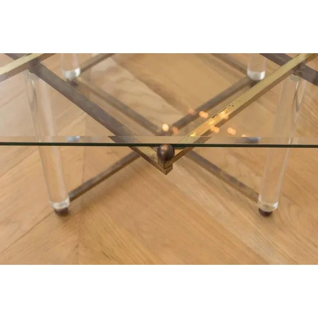 Metal Charles Hollis Jones "Treillage" Cocktail Table – Brass & Lucite Mid-Century Masterpiece For Sale - Image 7 of 8