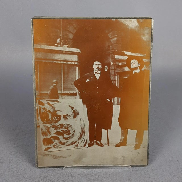 Filippo Marinetti, Portrait of Rougena Zatkova, 1960s, Cliché Silkscreened Metal Plate For Sale - Image 11 of 11