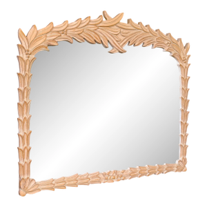 Monumental Vintage Carved Wood Palmette Mirror by Bassett