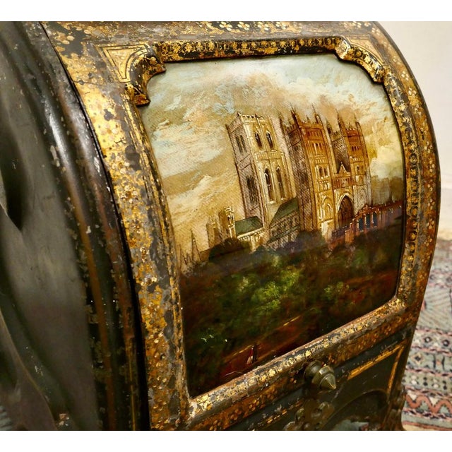 Brown Regency Toleware Gilt and Reverse Painted Purdonium, 1830s For Sale - Image 8 of 10