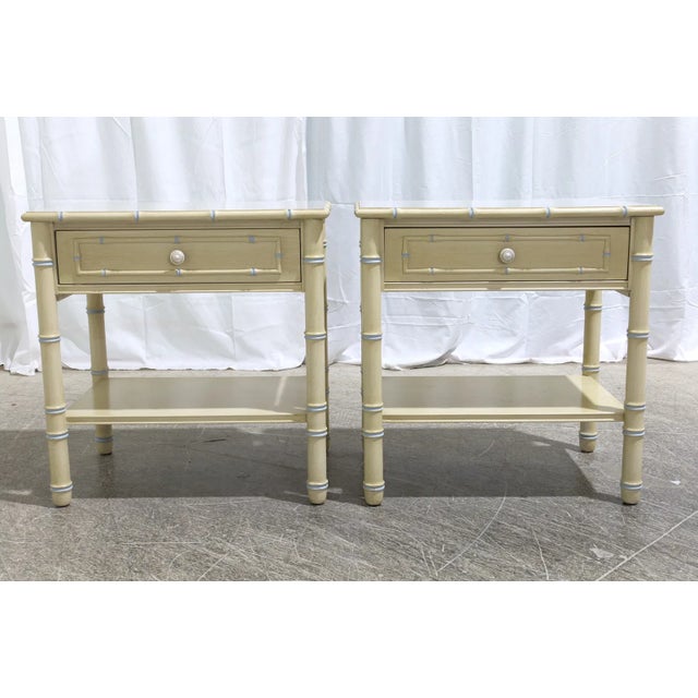 Mid 20th Century Hollywood Regency Bamboo Like End Tables - Pair For Sale In Philadelphia - Image 6 of 9