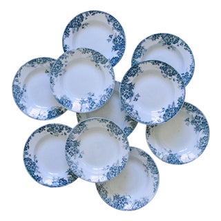 Antique French Plates by Moulin Des Loups, 1910, Set of 10 For Sale
