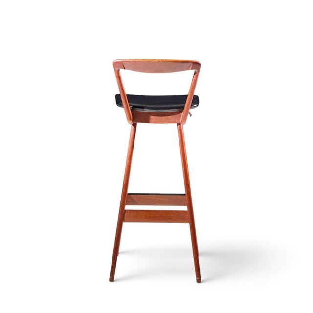 Brown Rosengren Hansen for Brande Møbelfabrik Mid Century Teak Barstools - Set of 4 For Sale - Image 8 of 11