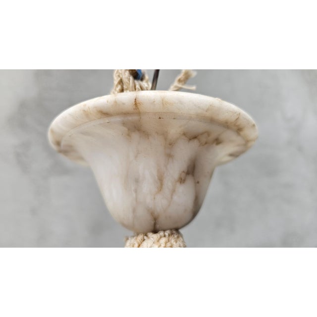 Art Deco Alabaster Chandelier, 1920s For Sale - Image 3 of 8