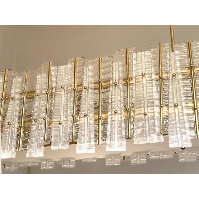 Glass Contemporary Modern Italian "Tropical" Murano Glass Gold Chandelier by Simoeng For Sale - Image 7 of 10