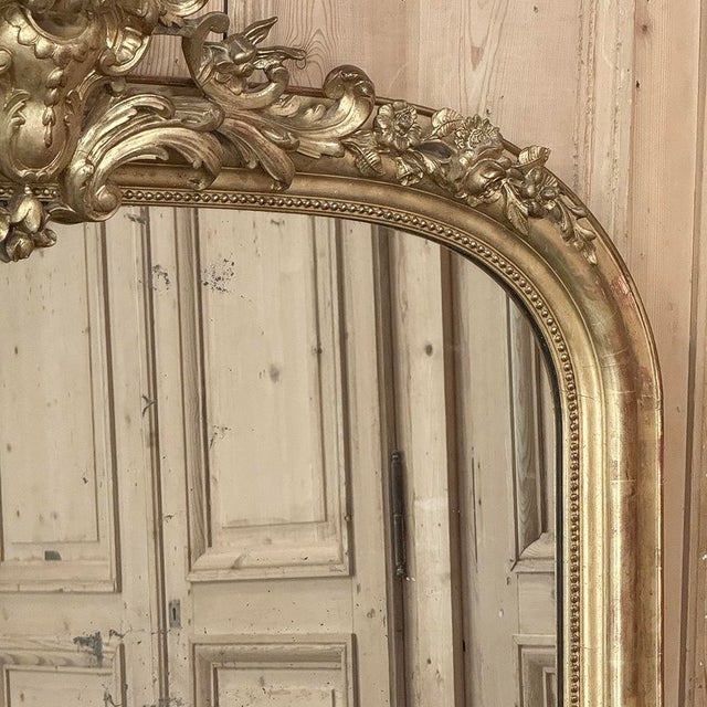 Wood 19th Century French Napoleon III Period Gilded Mirror For Sale - Image 7 of 14