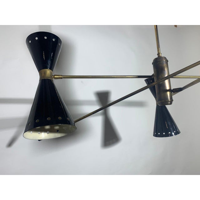 Italian Adjustable Brass Chandelier, 1950s For Sale - Image 4 of 11