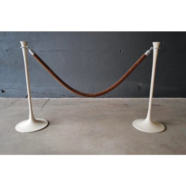 Late 20th Century Saarinen Style Stanchions With Velvet Rope Chairish