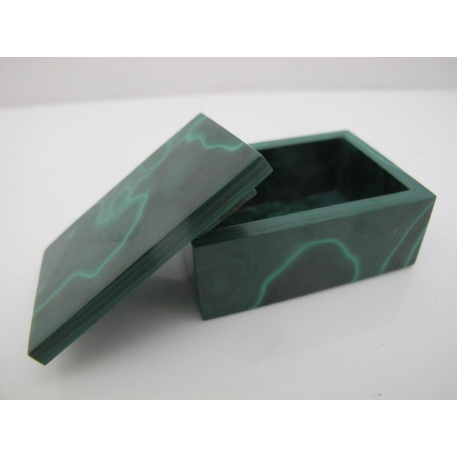 Green Malachite Small Trinket or Jewelry Box With Lid For Sale - Image 4 of 8