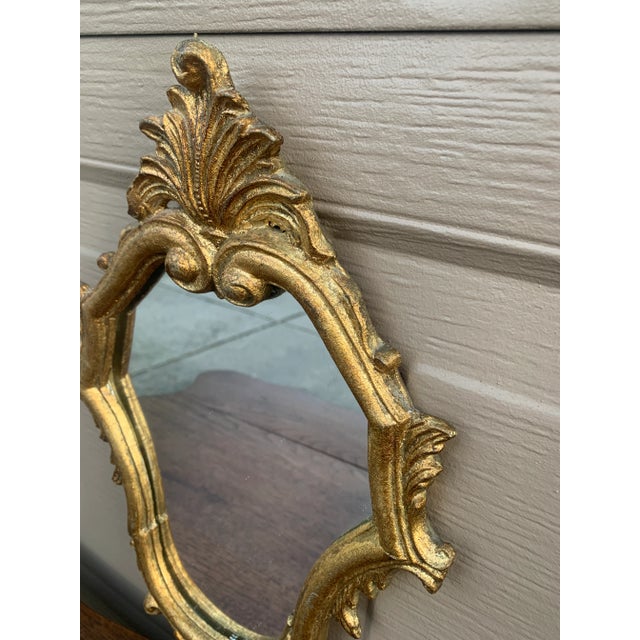 Mid 20th Century Italian Rococo Style Giltwood Wall Mirror For Sale - Image 5 of 9