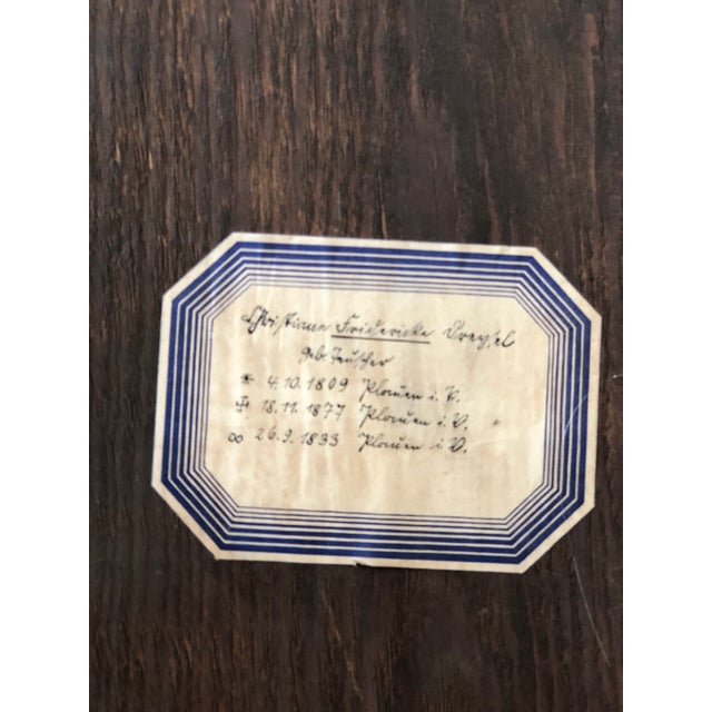 Antique Original Oil Painting of a German Lady, Large 19th Century Portrait For Sale - Image 12 of 14