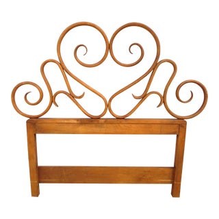 Antique Art Nouveau Bent Wood Twin Size Headboard For Sale