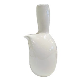 Mid-Century Biomorphic White Ceramic Pitcher | Russell Wright For Sale