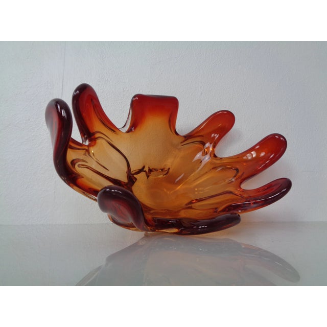 Orange Sommerso Murano Glass Bowl, Italy, 1960s For Sale - Image 8 of 14