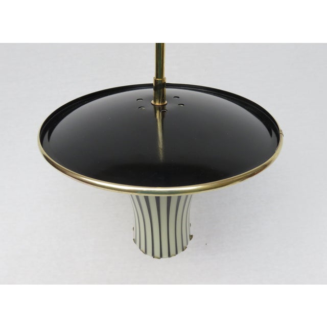 Metal Black and White Italian Pendant Lamps, 1950s, Set of 2 For Sale - Image 7 of 18