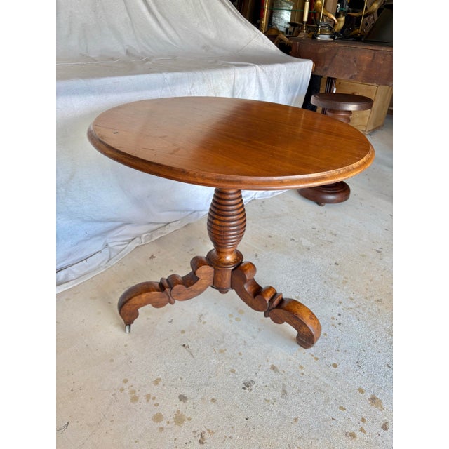 French 19th Century French Walnut Louis Philippe Pedestal Table For Sale - Image 3 of 12