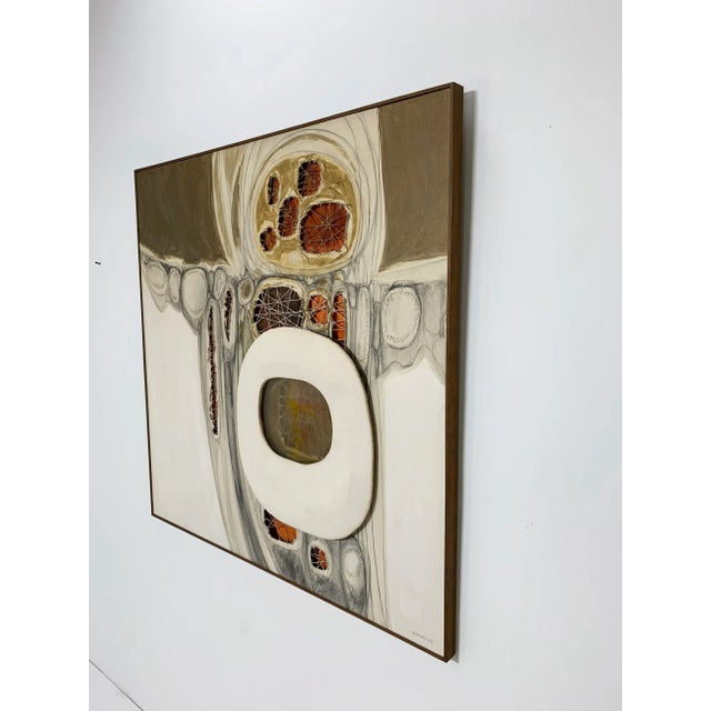 Circa 1970s Multi-Dimensional Cut Canvas Painting by Robert Gordenier, Framed For Sale - Image 4 of 10