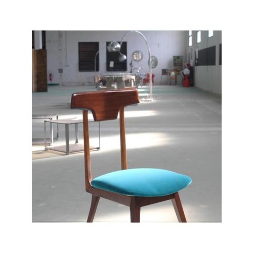 Velvet and Wood Chair, 1959 For Sale - Image 14 of 18