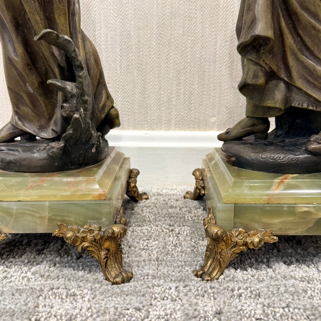 19th Century Pair of Signed Emile Carlier Bronze Sculptures For Sale - Image 5 of 12
