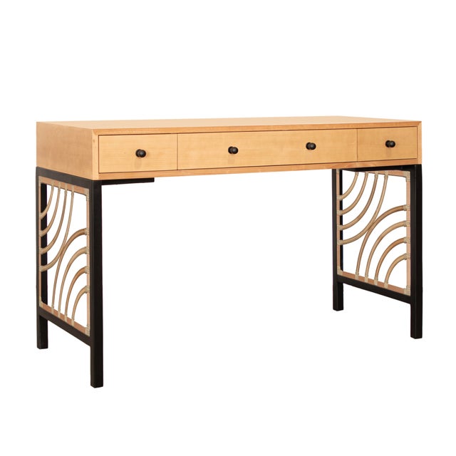 Tan Swirl Writing Desk - Natural For Sale - Image 8 of 8