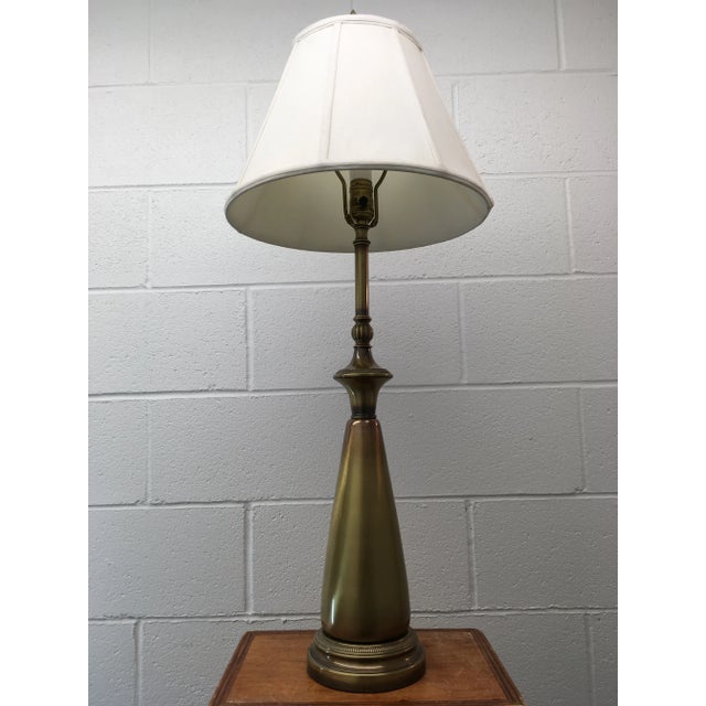 Rembrandt Solid Brass Table Lamp and Shade - a Pair For Sale - Image 13 of 13