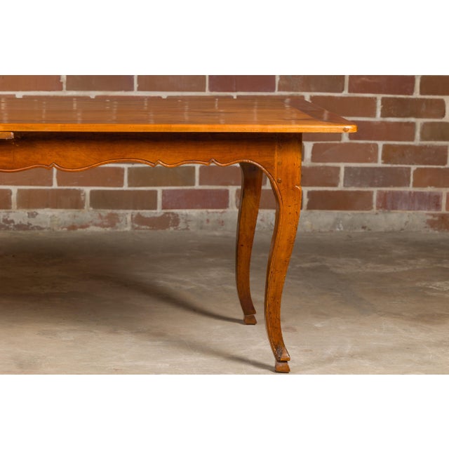 Brown 19th Century French Fruitwood Dining Table with Bread Board and Cabriole Legs For Sale - Image 8 of 12